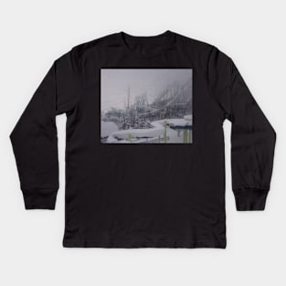 Rollercoaster in a Snowstorm Kids Long Sleeve T-Shirt